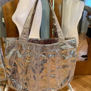 Elegant Snakeskin Tote Bag